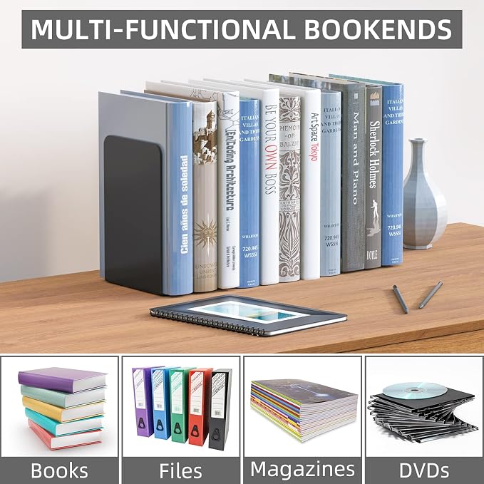 VFINE Bookends 1 Pair, Heavy Bookends - Image 7