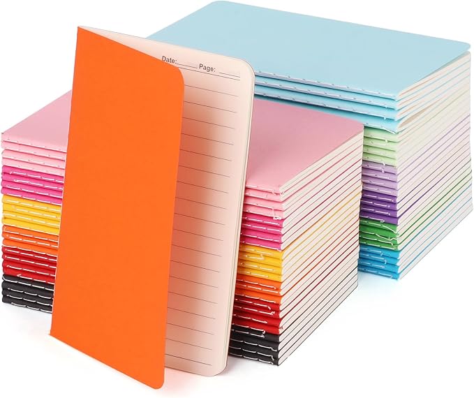 Hoiny 48 Pack Mini Pocket Notebook, 3.5 X 5.5 Inch Lined Small Journals by Hoiny