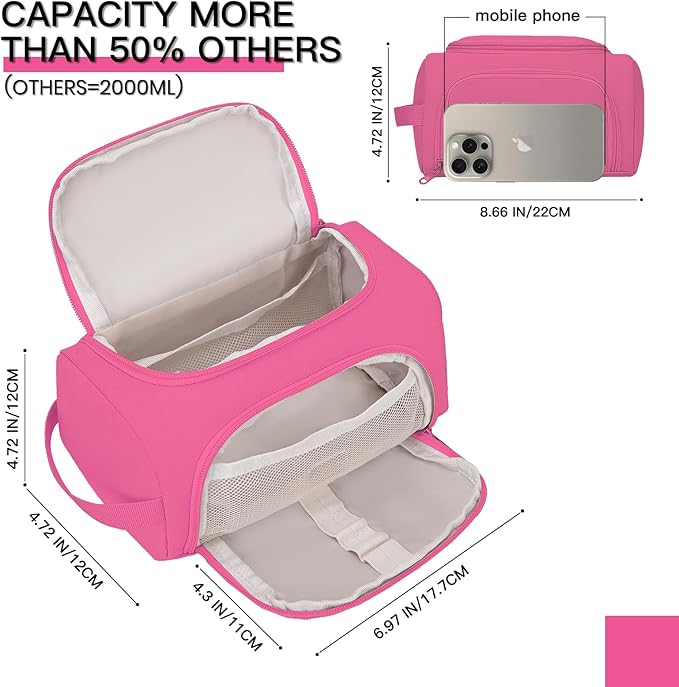 Hsmihair Large Pencil Pouch,Pencil Case Aesthetic,Zipper Pencil Box for Girls Back to School Supplies Emergency Bag Makeup Bag (Deep Pink)-DeskLoop Office