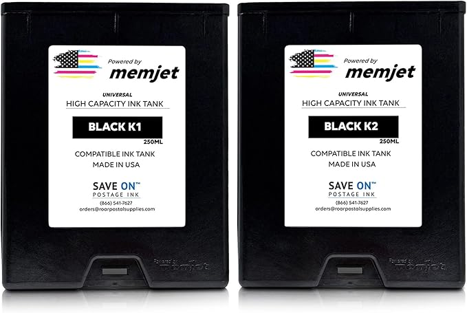 Quadient Memjet M5K250-N Compatible High Capacity Black Printer Ink Tank (500ml) - Printer Ink Cartridge for Mach Series Quadient & Hasler Printers - Replacement Inkjet Printer Ink (2-Pack)-DeskLoop Office