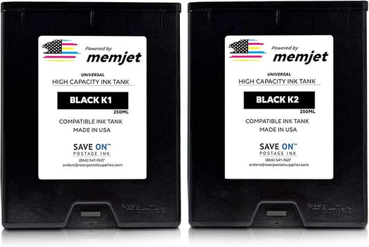Quadient Memjet M5K250-N Compatible High Capacity Black Printer Ink Tank (500ml) - Printer Ink Cartridge for Mach Series Quadient & Hasler Printers - Replacement Inkjet Printer Ink (2-Pack)-DeskLoop Office