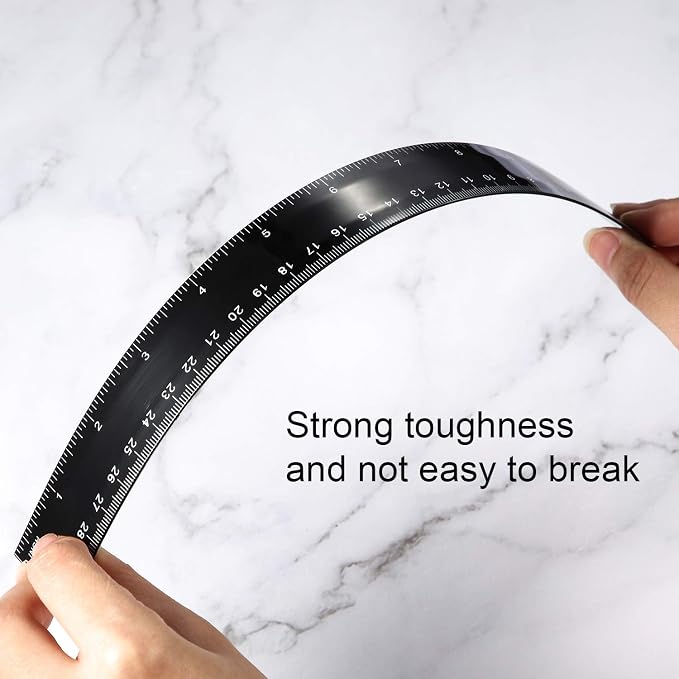 eBoot Plastic Ruler Straight Ruler Plastic Measuring Tool 12 Inches and 6 Inches - Image 7