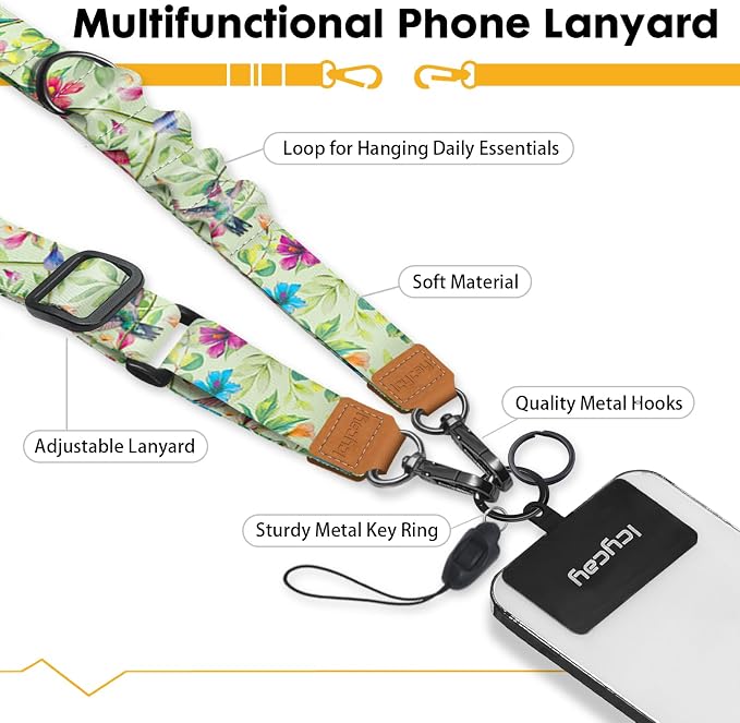 Icycay Phone Lanyard Crossbody, Bird Cell Phone Strap - Image 3
