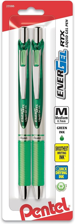 Pentel EnerGel RTX Retractable Liquid Gel Pen, Medium Line, Metal Tip by PentelofAmerica