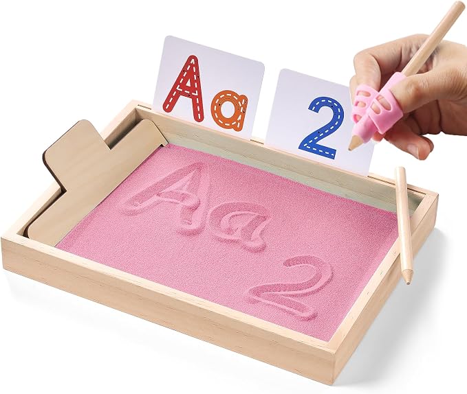 MORITECK Montessori Sand Tray for Kids, Writing Play Sand Tray by MORITECK