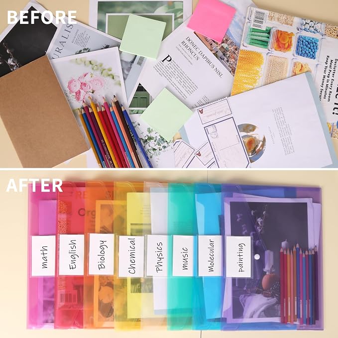 EOOUT 48pcs Plastic Envelopes Poly Envelopes, Letter Size, A4 Size - Image 4