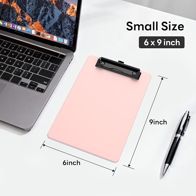 6 Pack Colorful Small Clipboard, A5 Mini Clip Board | Black Clip, 9 x 6" - Image 2