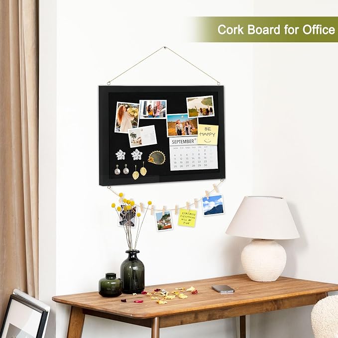 Double-Sided Small Wood Framed Cork Board - Image 7