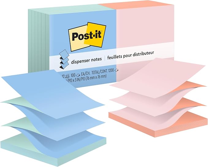Post-it Pop-up Notes, 3x3 in, 12 Pads, America's #1 Favorite Sticky Notes by Unknown