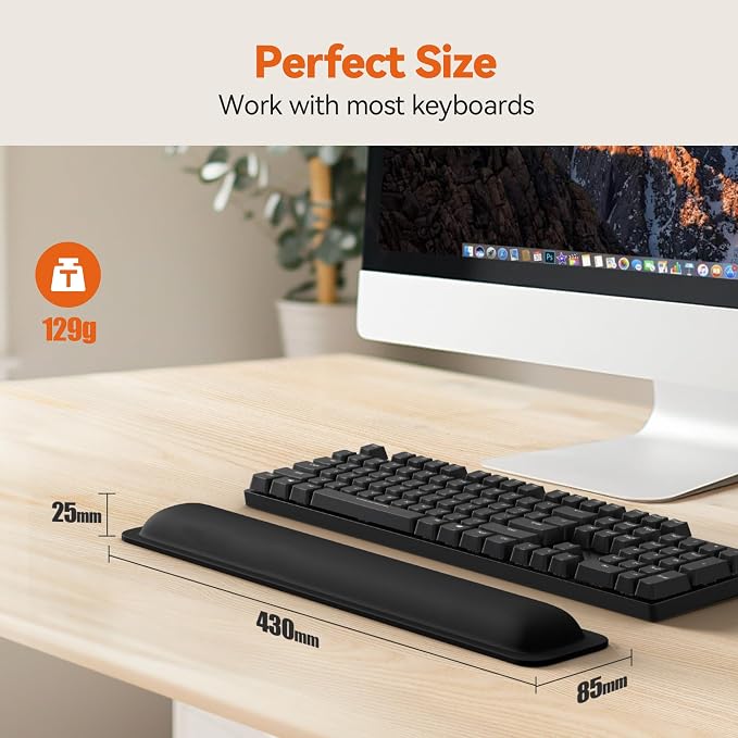 TECKNET Wrist Rest for Computer Keyboard, Thicken Memory Foam Wrist Support Pad - Image 6