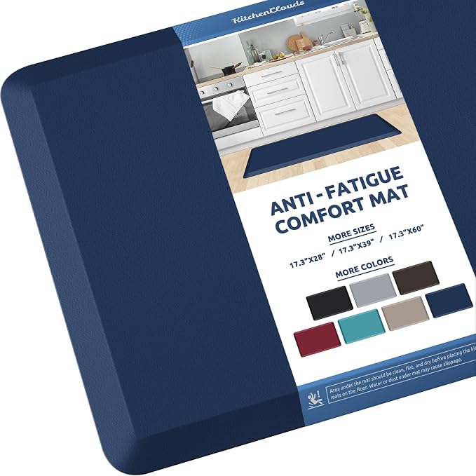 KitchenClouds Kitchen Mat Cushioned Anti Fatigue Kitchen Rug 17.3"x39" Water by KitchenClouds