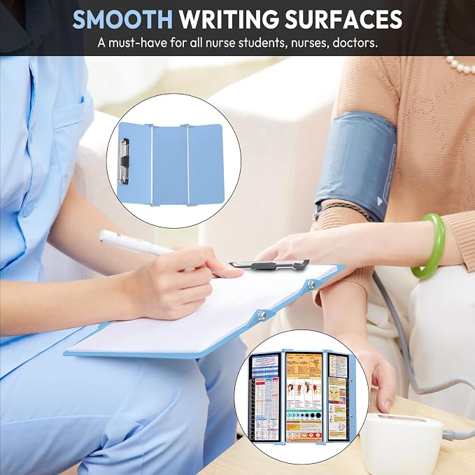 Nursing Clipboard Foldable, Foldable Clipboard w/Nursing Edition Cheat Charts - Image 4