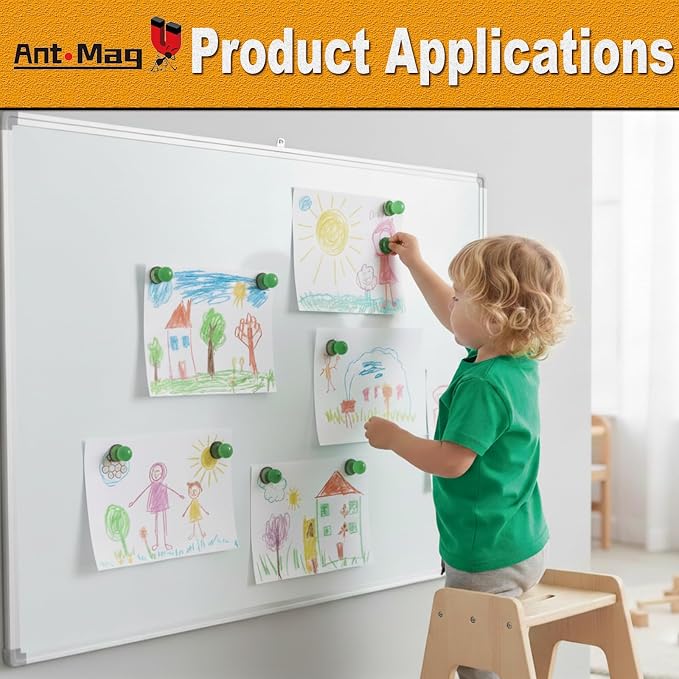 Ant Mag Magnetic Push Pins, 72 Pack Strong Whiteboard Magnets - Image 6