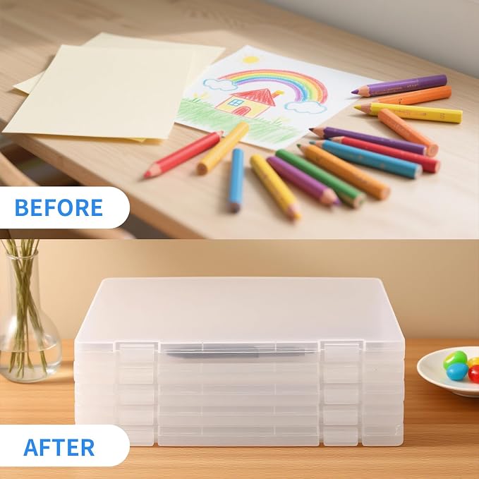 4 Pack A4 Frosted Paper Organizer Box, Project Scrapbook Paper Organizer - Image 4