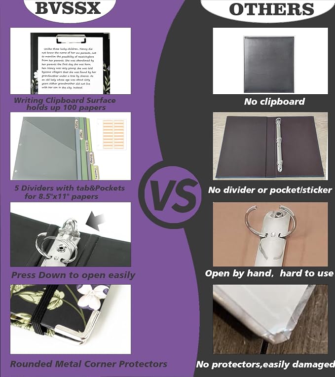 3 Ring Binder 1 Inch, Three Ring Binders Organizer - Image 3