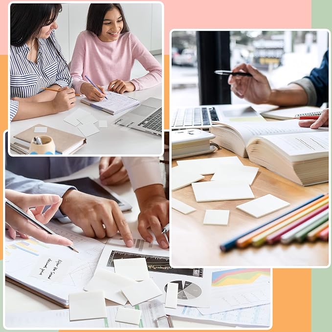 Transparent Sticky Notes, 6 Sizes Clear Sticky Notes Pads, Waterproof - Image 7