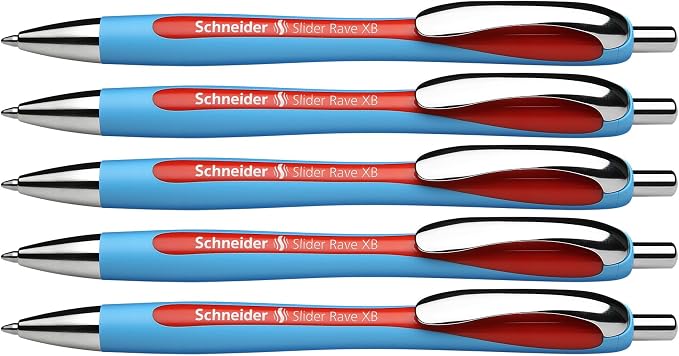 Schneider Slider Rave XB Ballpoint Pen, Refillable + Retractable, 1.4 mm by Schneider