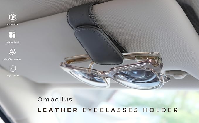 Magnetic Leather Sunglass Holder, Eyeglass Hanger Clip - Image 2