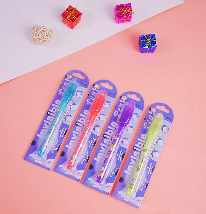 Invisible Ink Pen 24Pcs Spy Pen with UV Light Magic Marker Kid Pens for Secret Message and Birthday Party,Writing Secret Message for Easter Day Halloween Christmas Party Bag Gift-DeskLoop Office