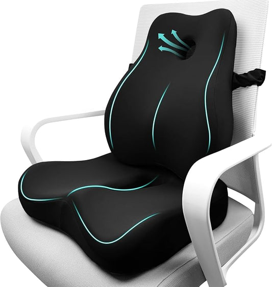Seat Cushion & Lumbar Support Pillow by JIPORIER