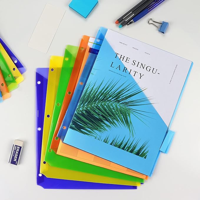 Plastic Binder Dividers with One Front Pocket and Tab Binder Divider - Image 6
