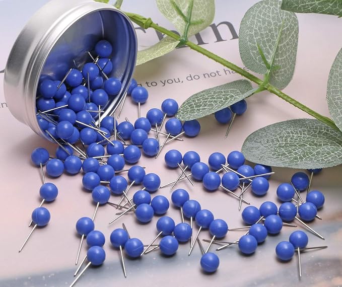 Tupalizy 100PCS 1/4 Inch Small Round Head Map Tacks Pins - Image 5