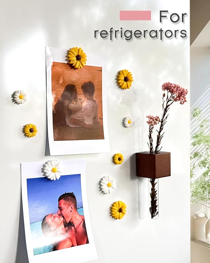 16 pcs -Cute Daisy Magnet, Small Flower Magnet - Image 2