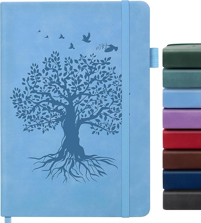 Lined Journal Notebook for Women Men, A5 Hardcover Leather Journals for Writing by ALKALO