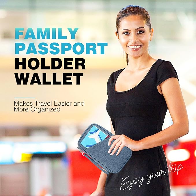Passport Holder Family RFID Travel Document Organizer - Image 7