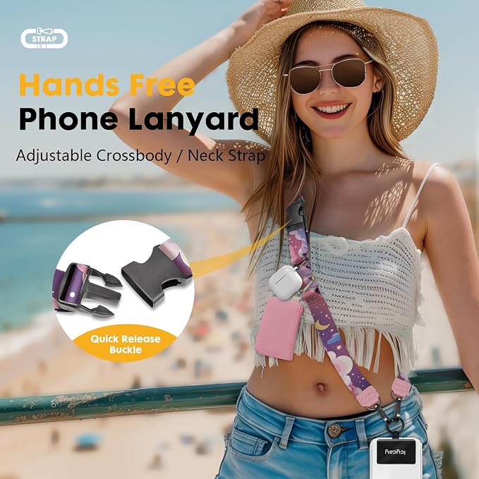 Icycay Phone Lanyard Crossbody, Clouds Cell Phone Strap - Image 2