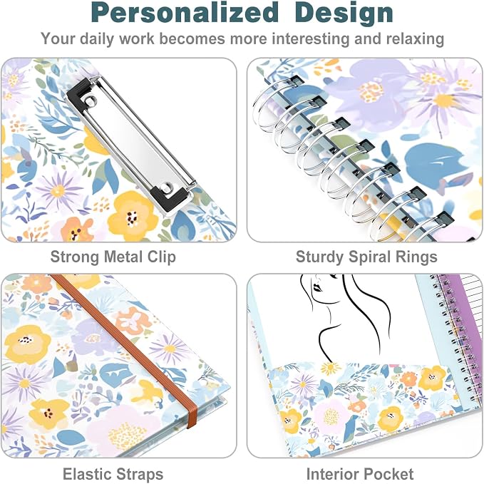 Hongri Clipboard Folio with Refillable Lined Notepad, 8.5 x 11 Folders with - Image 6