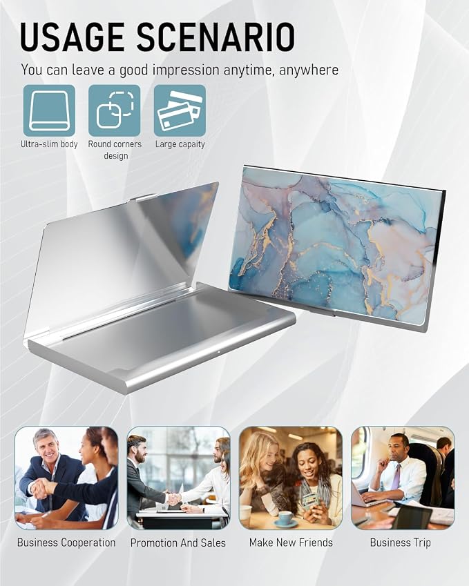 Metal Slim Organizer, Professional Stainless Steel Square Pocket Wallet - Image 6