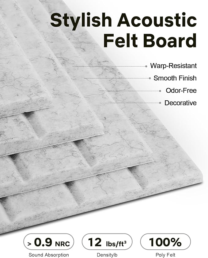 48" x 36" Large Cork Bulletin Board Tiles, Peel and Stick Felt Wall Panels - Image 3