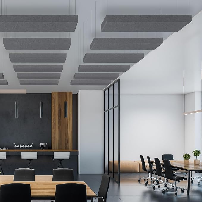 2” Thick Acoustic Panels with Hanging Brackets to the Wall, Medium Grey - Image 5