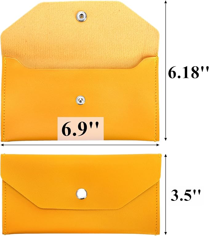 Tebery 12 Pcs PU Leather Cash Wallet, Reusable Money Envelope Purse - Image 2