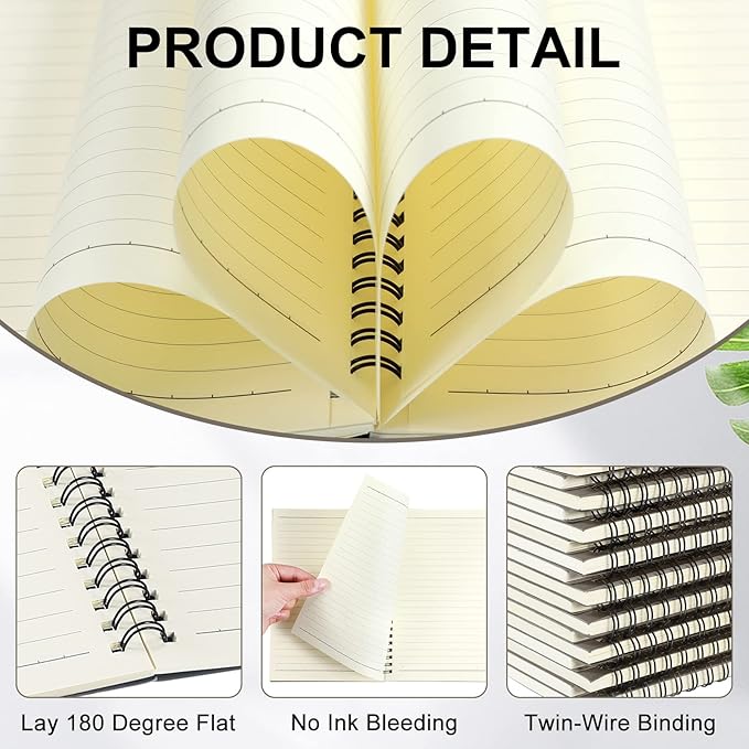 Yahenda 18 Pcs Spiral Notebook Bulk A5 Journal Lined 8.3'' x 5.5'' Writing Composition Paper Small Notepad Subject Notebook for Students Office Business Back to School Supplies (Dark Gray)-DeskLoop Office