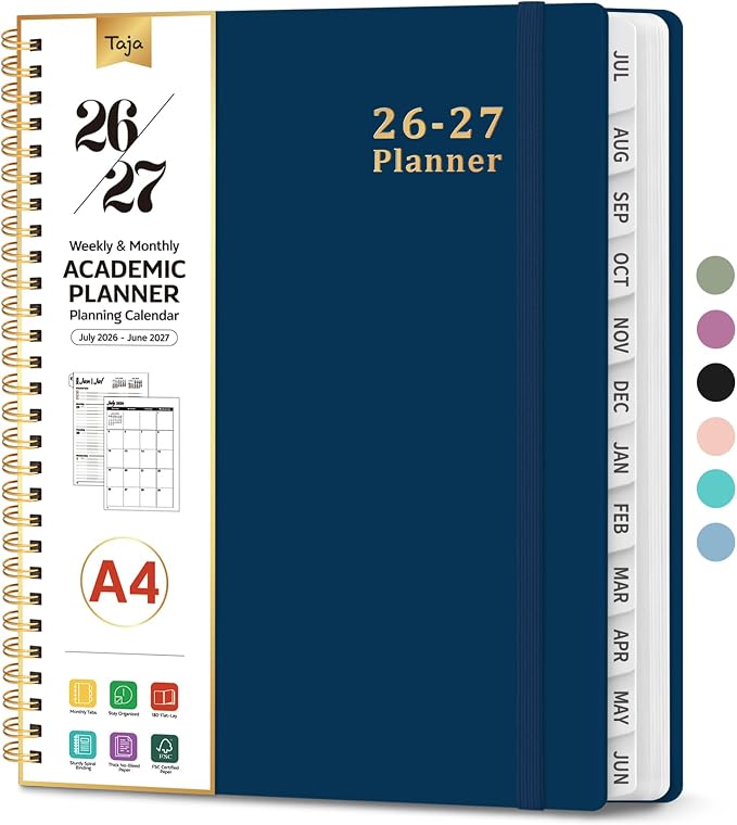 Planner 2026-2027, 8.5" x 11" Weekly and Monthly Academic Year Planner Calendar by Taja