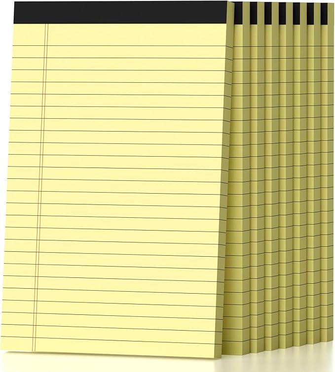 8 Pack Note Pads 5 x 8 Inch, Perforated Notepad 5 x 8 Lined Writing Pads by Unknown