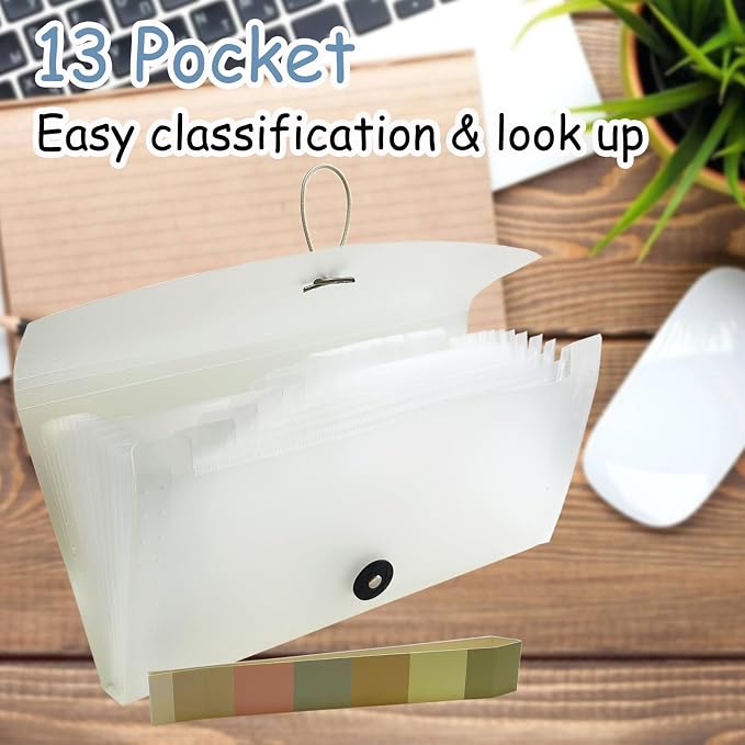 Portable 13-Pocket Receipt & Coupon Organizer, Small Expanding Accordion File - Image 5