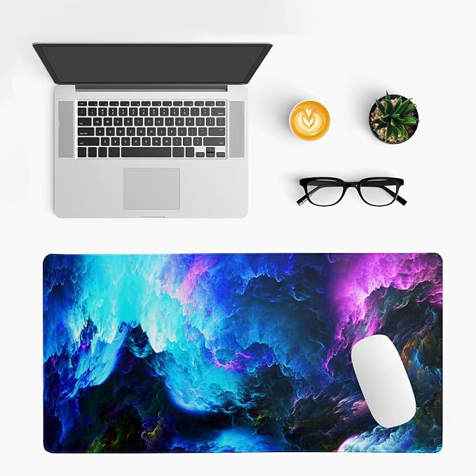Dazzling Galaxy Gaming Mouse Pad 27.6x11.8 Inch Blue Purple Galaxy Nebula - Image 3