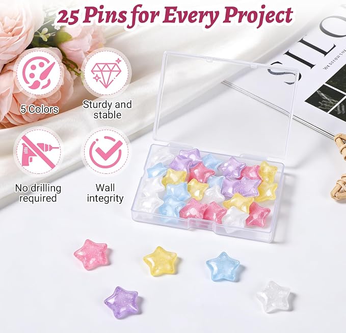 25 Pcs Decorative Thumb Tacks, Cute Decorative Push Pins - Image 2