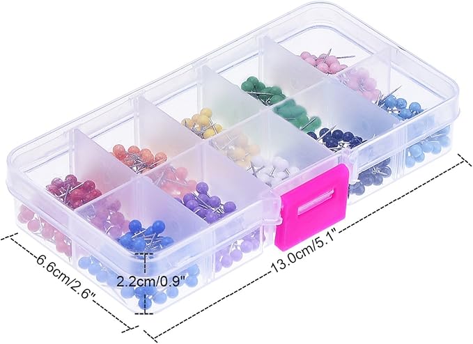 Outus 500 Pieces Map Push Pins Map Tacks Plastic Round Head Tacks - Image 5