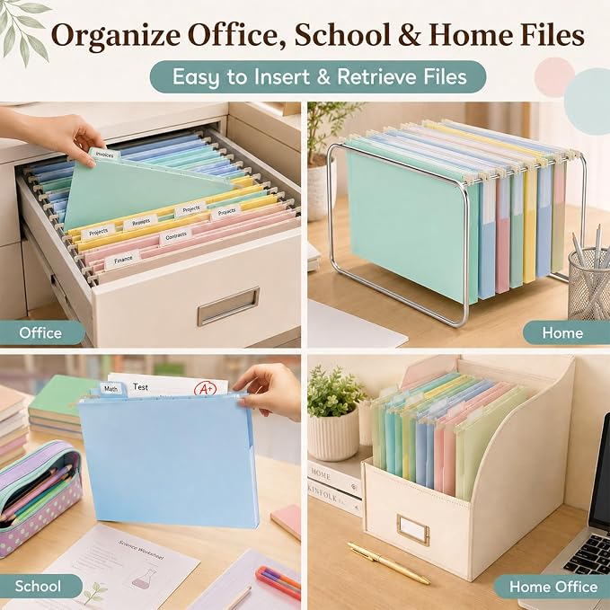 gisgfim 16 Pack Plastic Hanging File Folder Letter Size 1inch Expanding File - Image 7