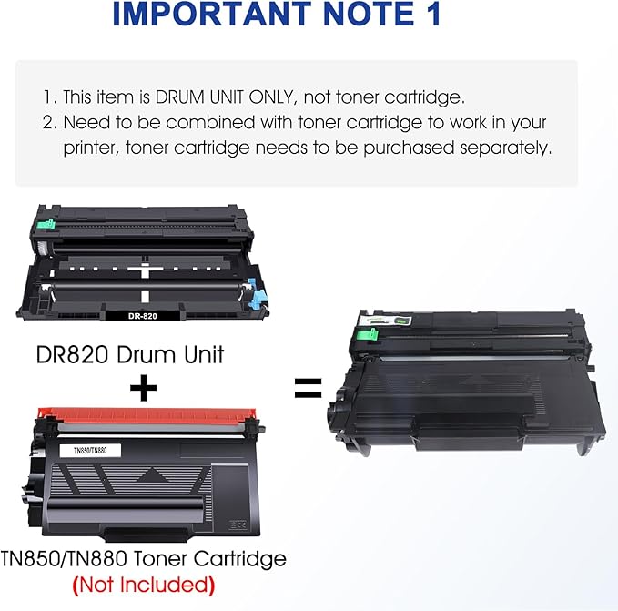 DR820 Drum Unit DR-820 DR 820 HL-L6200DW Compatible Replacement for Brother DR820 for HL-L6200DW HLL6200DW L6200DW MFC-L5850DW MFC-L5900DW MFC-L5700DW HL-L5200DW L5200DWT Printer Drum Unit 2PK-DeskLoop Office