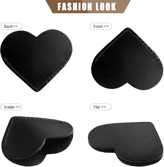 Jack&Chris Genuine Leather Heart Bookmark, Handmade Stitched Corner Page - Image 4