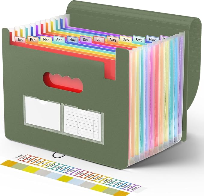 Sooez Accordion File Organizer, 13 Pockets Expanding File Folders, Portable by Sooez