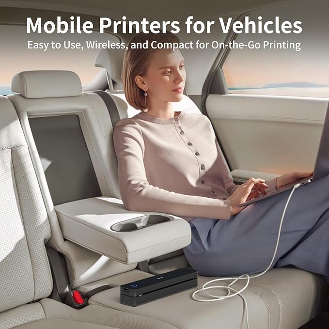 iDPRT Portable Printer Wireless for Travel, Inkless Bluetooth Thermal Printers for Home,Office,Vehicles203DPI,Supports 8.5" x 11" US Letter&A4 A5 Size,Compatible with Android and iOS Phones&PC-DeskLoop Office