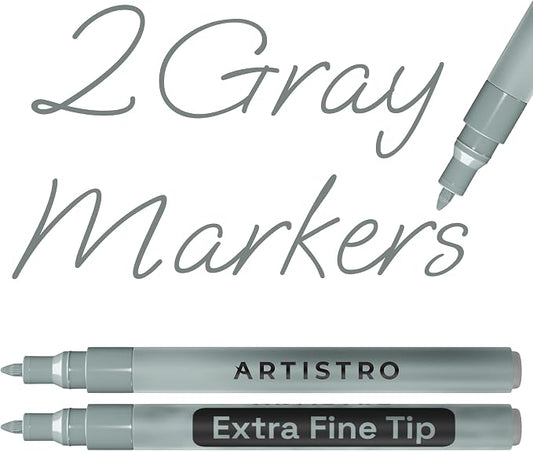 ARTISTRO 2 Gray Acrylic Paint Markers by ARTISTRO