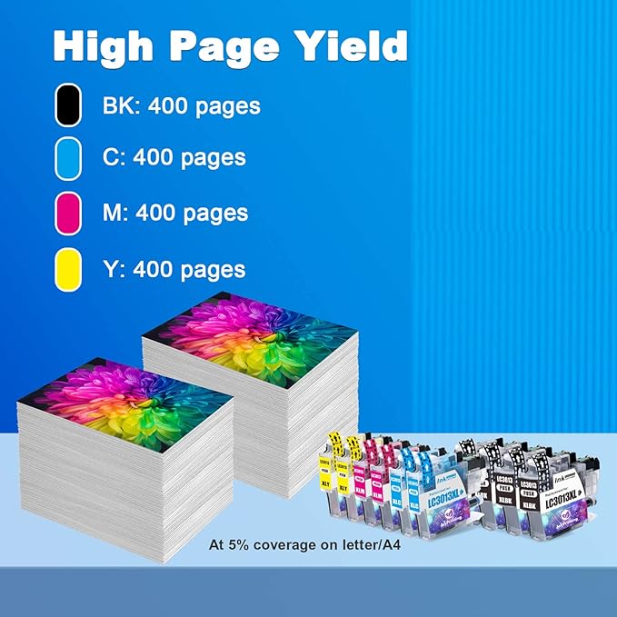 LC3013 Ink Cartridges BK/C/M/Y Compatible with Brother LC3013XL Ink LC3013 XL LC3011 LC-3011 Work for Brother MFC-J491DW MFC-J497DW MFC-J690DW MFC-J895DW (10 Pack)-DeskLoop Office