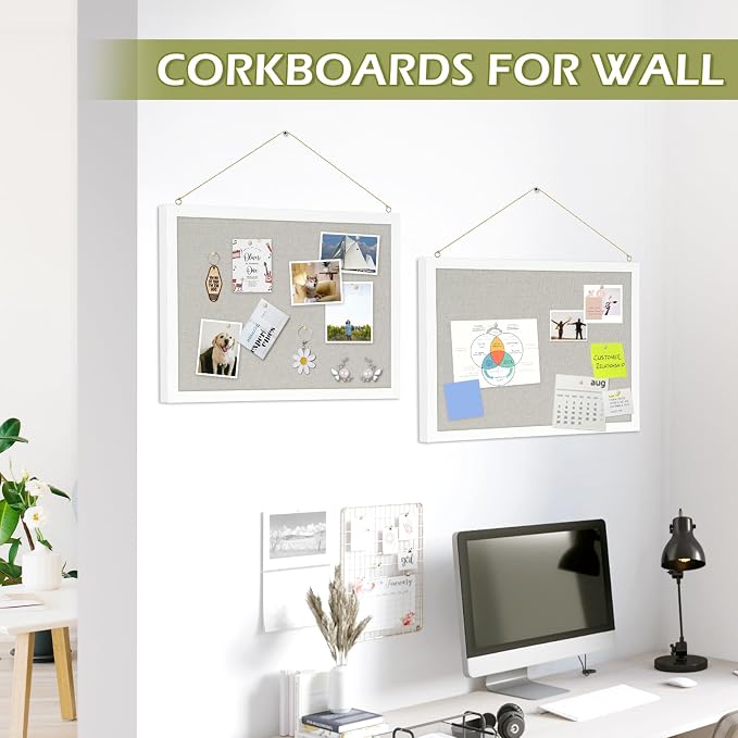 2-Pack Double-Sided Wood Framed Cork Board - Image 7